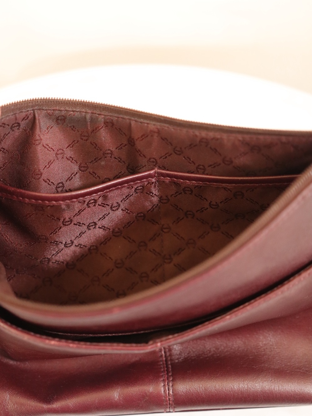Etienne Aigner Oxblood Leather Shoulder Bag with Gold Hardware - Picture 5 of 9